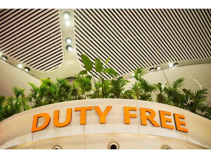 duty free sign in airport