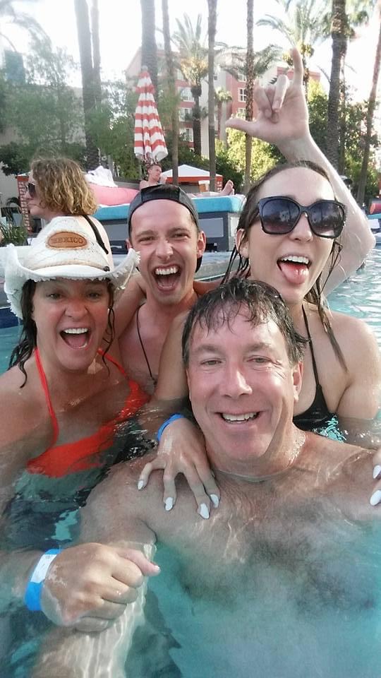 family in pool in las vegas