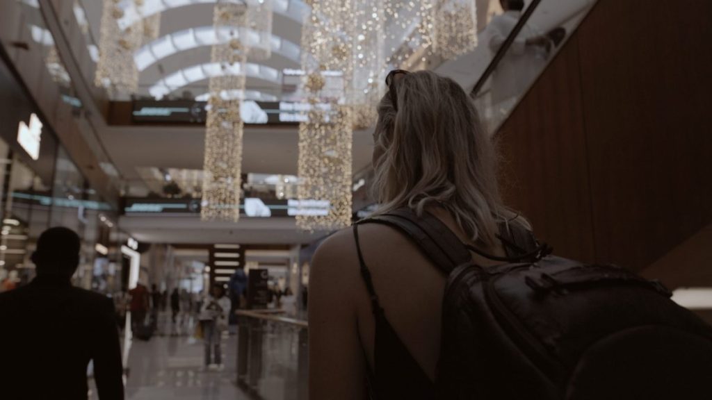 woman walking in the dubai mall 