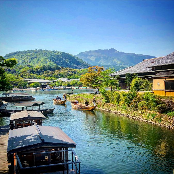 small japanese village on a little river