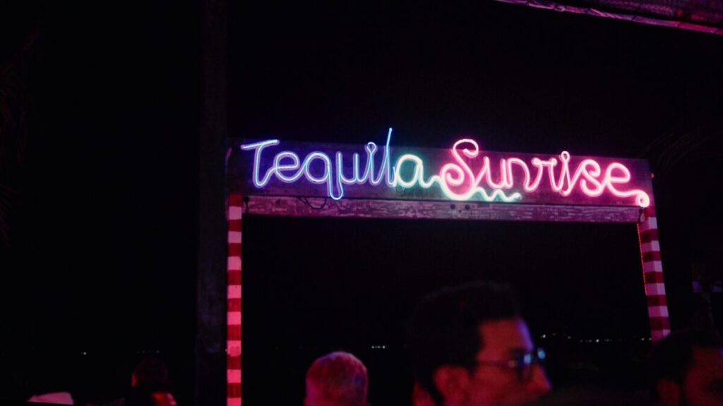 neon sign on tequila sunrise